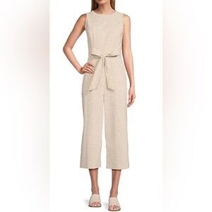 Preston & York Beige Gingham Jumpsuit Size 12